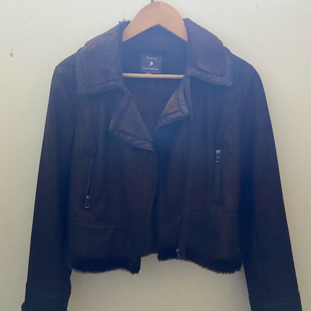 Forever 21 Chocolate Leather Jacket